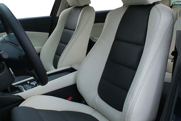 Mazda 6 Buffalino Leder Antraciet Wit Voorstoelen